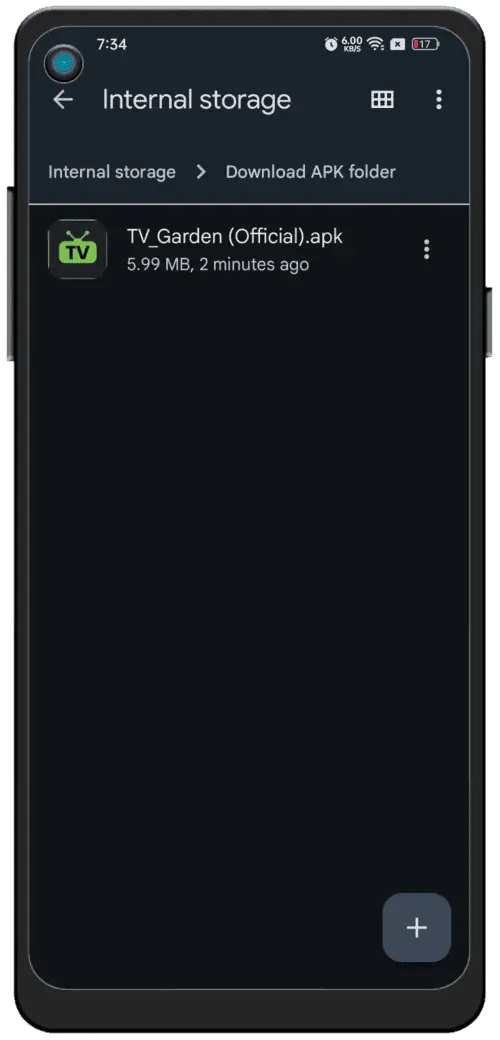 Localizar el archivo APK